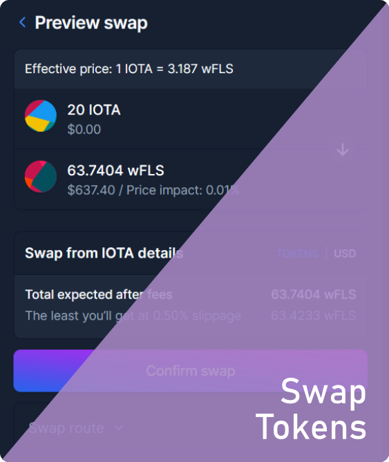 Swap Tokens on FeeLess DEX Beta