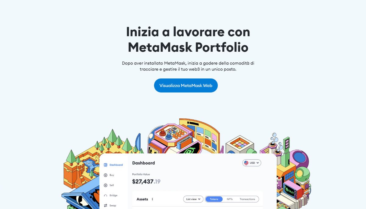 start working with Metamask portfolio